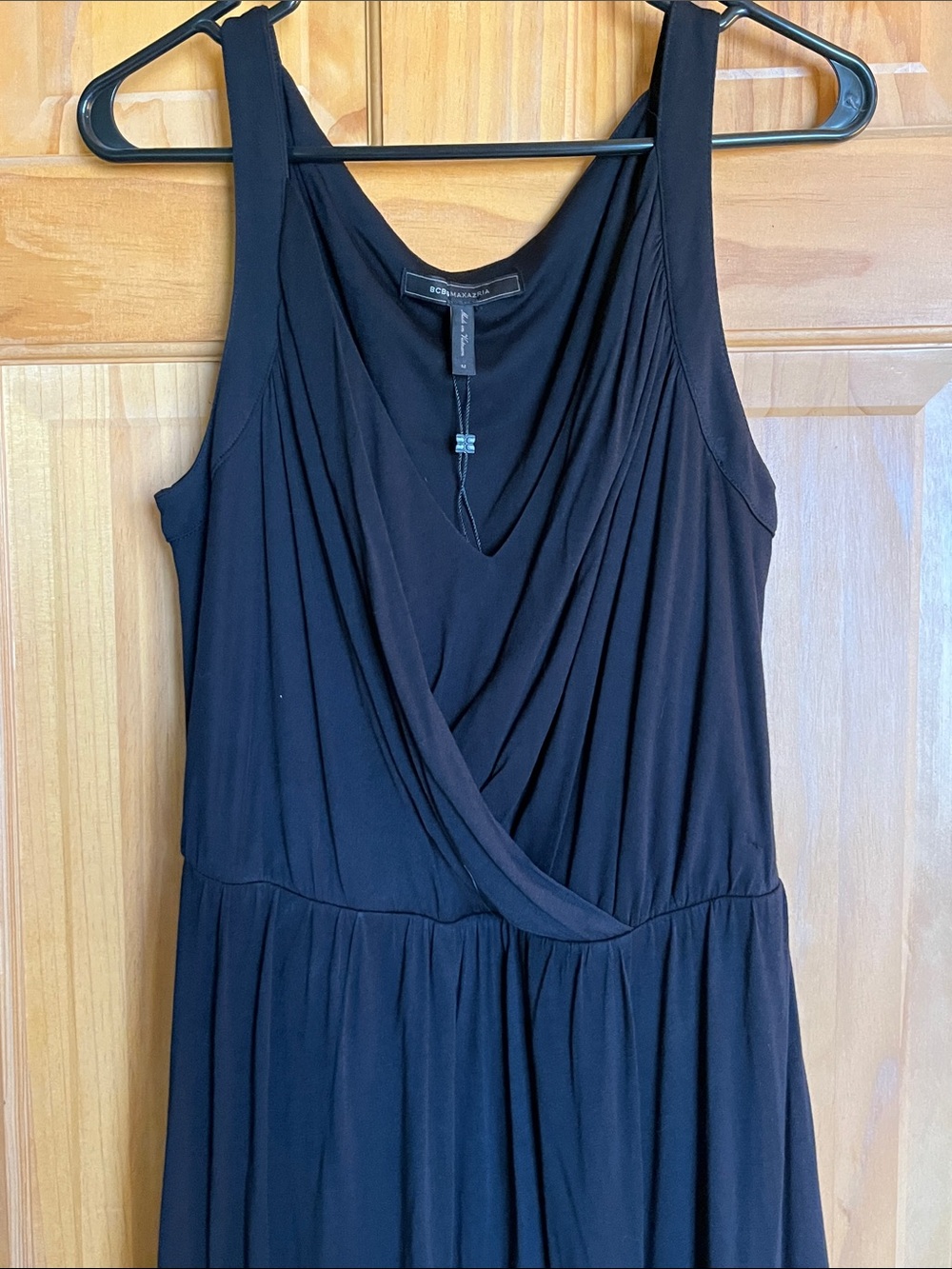 BCBGMaxAzria Black Sleeveless V-Neck Maxi Dress
